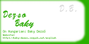 dezso baky business card